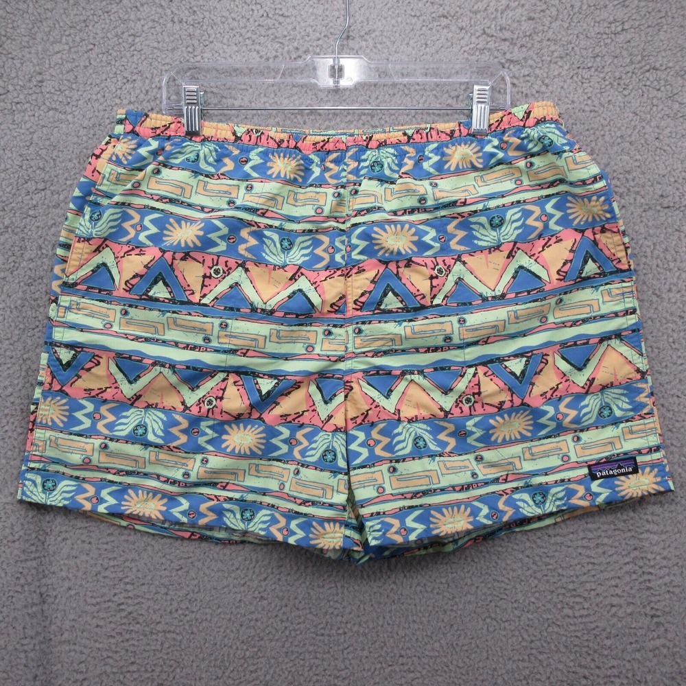 Patagonia Baggies 5'' Swim Trunk Shorts Mens XL High Hopes Geo Salamander Green